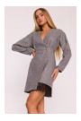 M871 Tweed wrap dress - graphite
