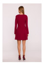 M872 Dress with inverted pleats - maroon