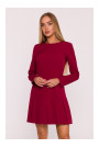 M872 Dress with inverted pleats - maroon