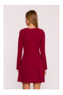 M872 Dress with inverted pleats - maroon