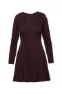 M872 Dress with inverted pleats - brown