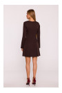 M872 Dress with inverted pleats - brown