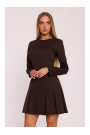 M872 Dress with inverted pleats - brown