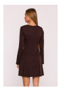 M872 Dress with inverted pleats - brown