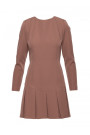 M872 Dress with inverted pleats - mocca