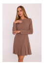M872 Dress with inverted pleats - mocca
