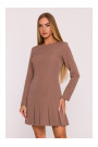M872 Dress with inverted pleats - mocca