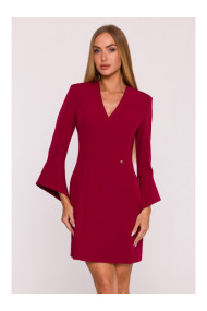 M876 Dress with wide cuffs - maroon