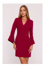 M876 Dress with wide cuffs - maroon