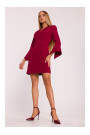 M876 Dress with wide cuffs - maroon