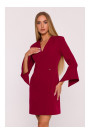M876 Dress with wide cuffs - maroon