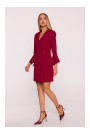 M876 Dress with wide cuffs - maroon