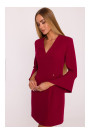 M876 Dress with wide cuffs - maroon