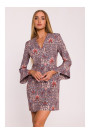 M877 Print dress with wide cuffs - model 2