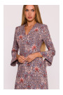M877 Print dress with wide cuffs - model 2