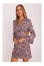 M877 Print dress with wide cuffs - model 2