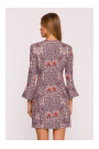 M877 Print dress with wide cuffs - model 2