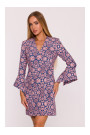 M877 Print dress with wide cuffs - model 3