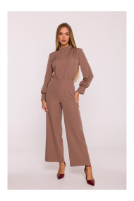 M879 Jumpsuit with stand-up collar - mocca
