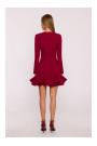 M880 Ruffled hem dress - maroon