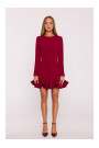 M880 Ruffled hem dress - maroon