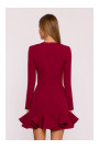 M880 Ruffled hem dress - maroon