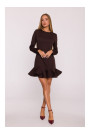 M880 Ruffled hem dress - brown