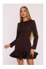 M880 Ruffled hem dress - brown