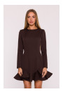 M880 Ruffled hem dress - brown