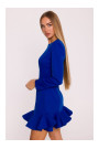 M880 Ruffled hem dress - royal blue