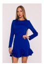 M880 Ruffled hem dress - royal blue