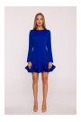 M880 Ruffled hem dress - royal blue