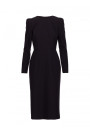 S412 Pencil dress with decorative shoulders - black