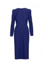 S412 Pencil dress with decorative shoulders - blue