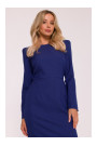 S412 Pencil dress with decorative shoulders - blue
