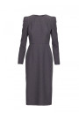 S412 Pencil dress with decorative shoulders - grey