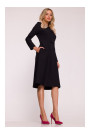 S413 Shift dress with bows - black