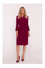 S415 Shirt dress tied at the waist - maroon