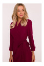 S415 Shirt dress tied at the waist - maroon
