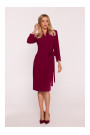 S415 Shirt dress tied at the waist - maroon