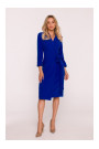 S415 Shirt dress tied at the waist - royal blue