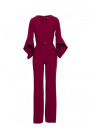 S416 Jumpsuit with ruffled sleeves - maroon