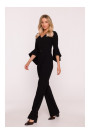S416 Jumpsuit with ruffled sleeves - black