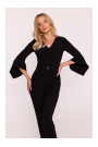 S416 Jumpsuit with ruffled sleeves - black
