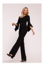 S416 Jumpsuit with ruffled sleeves - black