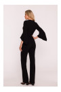 S416 Jumpsuit with ruffled sleeves - black