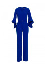S416 Jumpsuit with ruffled sleeves - royal blue