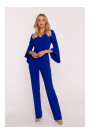 S416 Jumpsuit with ruffled sleeves - royal blue