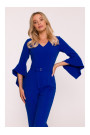 S416 Jumpsuit with ruffled sleeves - royal blue