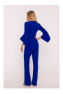 S416 Jumpsuit with ruffled sleeves - royal blue